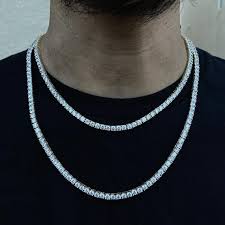 Hip hop iced out tennis chain choker 18k white yellow rose gold. 4mm Iced Out Diamond Tennis Chain Men S Jewelry Etsy