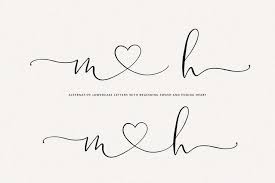 Calligraphy Font Modern Calligraphy Heart Fonts Wedding Etsy Kids Initial Tattoos Initial Tattoo Heart Font