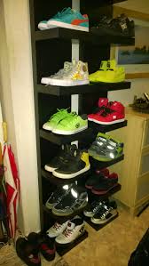 My Own Diy Shoe Shelf Made From Ikea S Lack Shelf Shoe Shelves Laundry Room Storage Shelves Shoe Shelf Diy