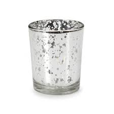 Votive Candle Holder Spot Plating Glass Silver Party