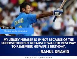 He is one of the greatest batsmen of cricket history. Rahul Dravid On His Jersey Number Cricket Addictor Facebook