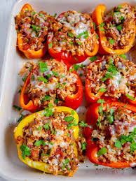Hot Italian Sausage Stuffed Peppers Girl With The Iron Cast Recipe In 2020 Stuffed Peppers Hot Italian Sausage Recipes Pork Recipes Easy