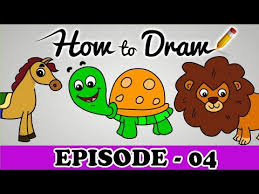 How To Draw A Horse Tortoise Lion Stepbystep Cartoon Art Drawing Tutorial For Kids Beginners Cartoon Art Drawing Drawing Tutorials For Kids Cartoon Art