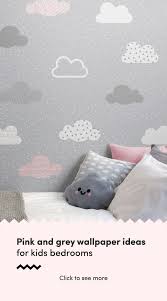 Kids Grey Pink Cloud Wallpaper Mural Murals Wallpaper In 2021 Childrens Bedroom Wallpaper Pink Bedroom Decor Pink And Grey Wallpaper