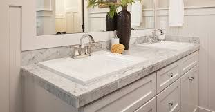 drop the bathroom sink into the vanity