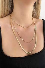 takistir bijuteri online altin renk coklu zincir kolye 2021 kolyeler taki accessories
