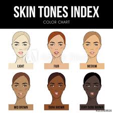 skin color index infographic in vector beautiful woman face