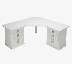 This white desk provides three spacious storage drawers to keep your workspace neat and tidy. Bedford Corner Desk With Drawers Pottery Barn
