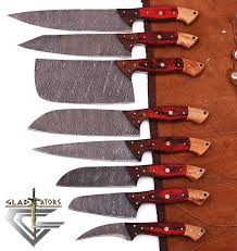 Ask any chef what their most important bit of kitchen kit is, and the. G29rd Professional Kitchen Knives Custom Made Damascus Steel 8 Pcs Of Professional Utility Chef Kitchen Knife Set With Chopper Cleaver With Pocket Case Chef Knife Roll Bag By Gladiatorsguild Red Buy Online In