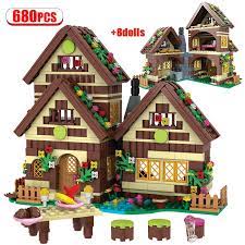 The brikawood wooden house building bricks make it possible to build an entire home without using any screws or nails. 680pcs City Diy House Building Blocks Friends Dwarf Huts Villa Snow White Figures Bricks Toys For Girls Children Blocks Aliexpress