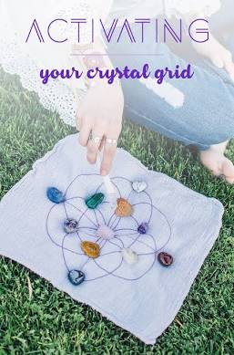 Using a quartz wand to trace the geometric lines connects the stones energetically., AI generated