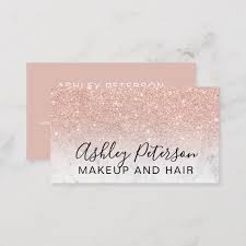 Get glitter personalized business cards or make your own from scratch! Makeup Elegant Typography Marble Rose Gold Glitter Business Card Business Card Branding