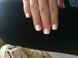 They will glue long tips onto your nails and will apply the acrylic over the whole nail. Simple White Acrylic Overlay Square Nails Short Square Nails Short Acrylic Nails Short White Sq Short Square Acrylic Nails Square Acrylic Nails Nail Shapes