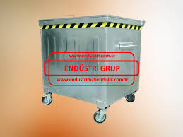 Bu tip çöp konteynerleri üretim esnasında karbon çelik (siyah) sac malzeme kullanılarak üretilir. Cop Konteyneri Endustri Grup Muhendislik