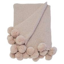 Choose from sofa throws and bed throws in all shapes and sizes. Walton Co Cosy Knit Pom Pom Throw Blush
