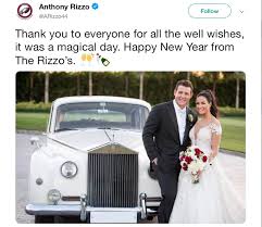American baseball player anthony rizzo was born on 8th august 1989. Congratulations To The New Mr And Mrs Anthony Rizzo 94 7 Wls Wls Fm