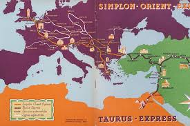 A 1931 Map Of The Routes Of The Simplon Orient Express And Taurus Express Orient Express Orient Iraq