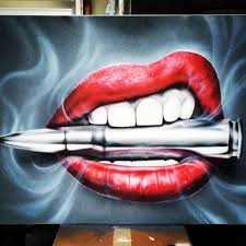 Bite The Bullet Tattoo Image Result For Tattoo Of Lips With Gold Bullet And Smoke Coming Out The Mouth Bullet Tattoo Mouth Painting Mouth Tattoo