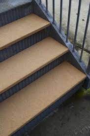 A reasonable option for a brick or concrete building would be a concrete deck. Cork Stair Treads Premade Stairs Stairs Outdoor Stairs