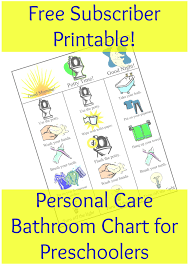 Bathroom Personal Care Chart For Preschoolers