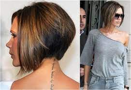 Victoria Beckham Graduierter Bob Vorne Lang Im Nacken Angeschnitten Bob Frisur Lange Bob Frisuren Bob Frisur Kurzer Nacken