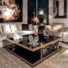 Black Gold Cocktail Table Art 1070er Taylor Llorente Furniture Center Table Living Room Elegant Living Room Decor Gold Living Room