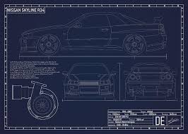 Top speed = 130 mph. Nissan Skyline R34 Digital Art By Alexander Winkler