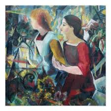 Vintage August Macke Two Girls Poster Zazzle Com In 2020 August Macke Macke German Art