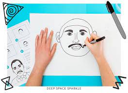 Kids must always use a pencil. Martin Luther King Jr Portrait Art Project Deep Space Sparkle
