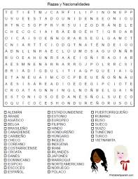 Printable Spanish Freebie Of The Day Razas Y Nacionalidades Word Search Worksheet From Printable Teaching Spanish Spanish Teacher Resources Spanish Worksheets