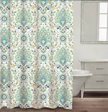 Amazon Com Caro Home 100 Cotton Shower Curtain Floral Paisley Medallions Fabric Shower Curtain White T Green Shower Curtains Caro Home Cotton Shower Curtain