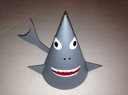 Funny Birthday Hats For Adults Shark Party Hats Set Of 6 You Can Almost Hear The Music Shark Party Sea Birthday Party Party Hats