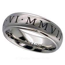 Geti Roman Numeral Titanium Ring Titanium Rings Titanium Wedding Rings Ceramic Rings