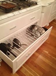 Find the best cabinet to convert into drawers. Kitchen Pots And Pans Storage Ideas 29 Pots Pans Pottery Kitchenpotsandpanshooks Kitchen Cabinet Storage Kitchen Decor Hacks Pan Storage