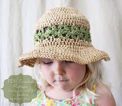 Crochet Pattern The Lainey Sun Hat 4 Sizes Included Toddler Etsy Crochet Kids Hats Crochet Hats Raffia Crochet