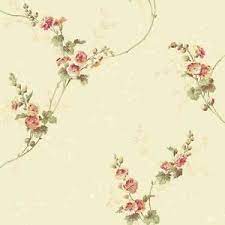 Looking for the best wallpapers? Wallpaper Traditional Open Floral Vine Pink Green On Pearl Cream Background 34878937939 Ebay