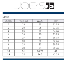 Joe S Jeans Women Size Chart The Best Style Jeans