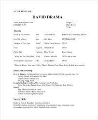 You don't create this document just to show off your past work and your actor resume template must also contain your acting classes, level of education, physical stats, and any special skills you may possess. Theater Resume Template 8 Free Word Pdf Documents Download Free Premium Templates