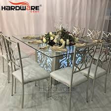 Folding table flaptor is designed as parallel nesting table. China Square Shape Tempered Glass Top Modern Design 8 Seat Dining Table With Led Light Photos Pictures Made In China Com