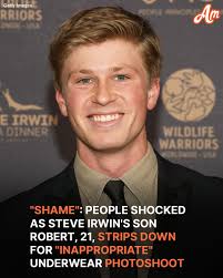 Robert Irwin, son of the late "Crocodile Hunter" star, posed in just boxer  briefs, sparking a stir. 😳 Bold pics are in the comments.