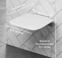 Folding Shower Seat Wall Mounted – Secure Fold Down Shower Bench, 350lbs  Capacity, Space-Saving & Easy to Clean, Satin Nickel