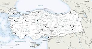As the map of this country shows, it is washed by four seas: Vector Map Of Turkey Political One Stop Map