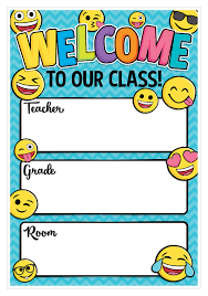 Emoji Welcome Chart Smart Chart Top Notch Teacher Products