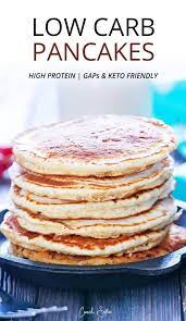 Delicious Low Carb Pancakes Made With Almond Flour Recipe Low Carb Pancakes Low Carb Breakfast High Protein Pancakes
