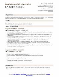 Regulatory Affairs Specialist Resume Samples Qwikresume