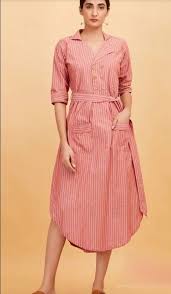 Beautiful Cotton Stripes Kurta With Western Pattern Cotton Dress Pattern Cotton Dress Pattern Indian Kurta Designs Women