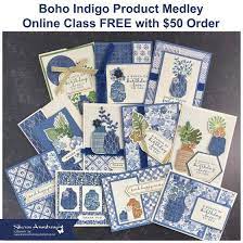 Jewelry making gardening woodworking popular projects. Boho Indigo Card Making Class Free With Minimum Purchase Card Making Classes Card Making Hand Crafted Cards