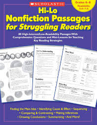Often these books are called high interest low readability books and today, i'm going to share a few. Amazon Com Hi Lo Nonfiction Passages For Struggling Readers Grades 6 8 80 High Interest Low Readability Passages With Comprehension Questions And Mini Lessons For Teaching Key Reading Strategies 9780439694988 Teaching Resources Scholastic