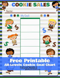 Fashionable Moms Free Printable New Cookie Sales Goal