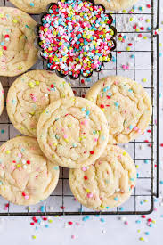 Soft Funfetti Sugar Cookies Recipe Sugar Cookies Vanilla Sugar Cookie Sprinkle Cookies